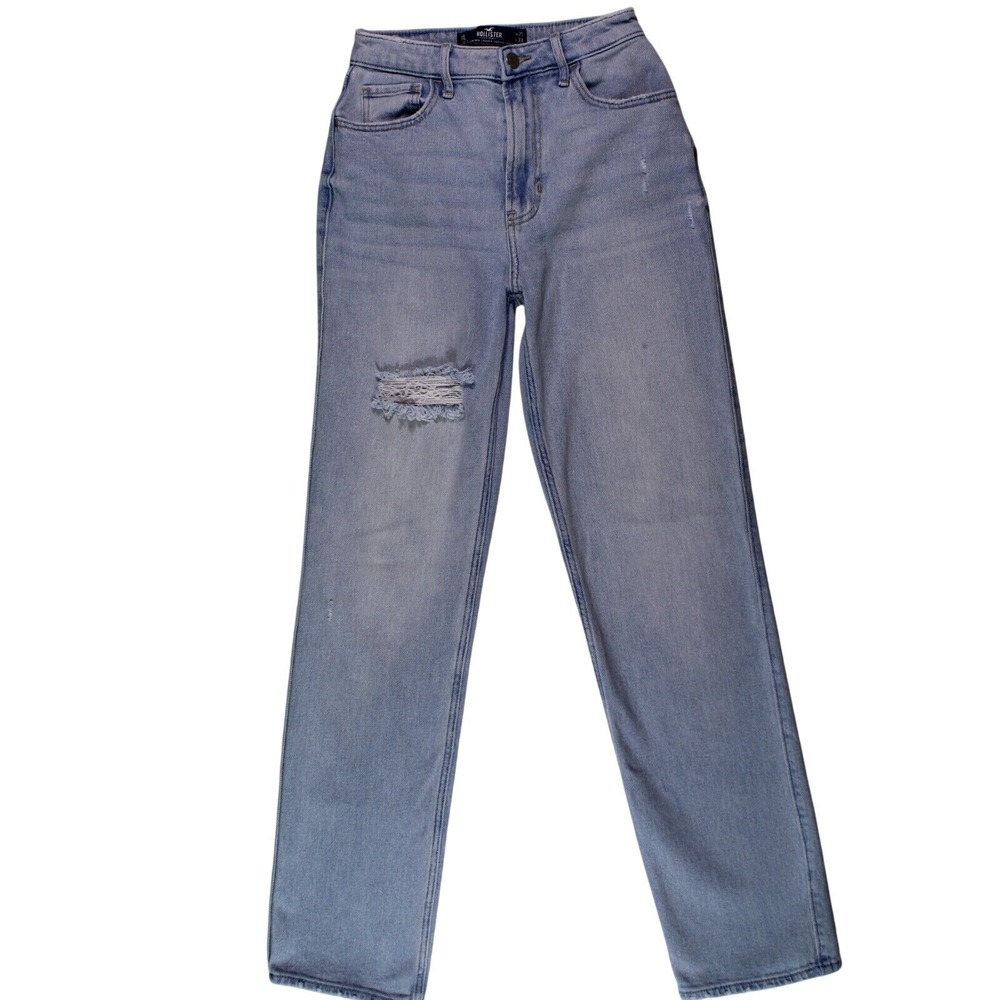 Hollister Jeans Womens 1L Light Blue Ultra High-Rise Vintage Straight Ft24x30.25